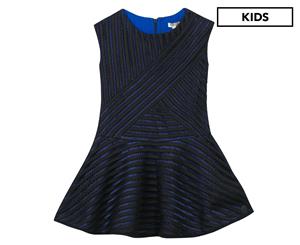 KENZO Girls' Size 8A Stripe Dress - Black