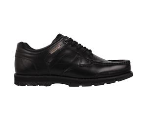 Kangol Mens Harrow Leather Eyelets Lace Up Shoes Moulded Sole Stitched Detail - Black