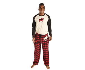 Lazy One TS140/PP140 Moose Plaid Red and Black Long Sleeve Pyjama Set - Red and Black