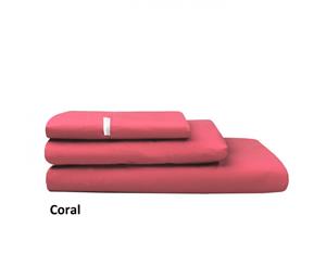 Logan & Mason King Size Pillowcases Pair - 50 x 90cm - Coral