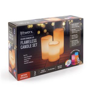Lytworx Colour Changing LED Flameless Candle Set with Remote