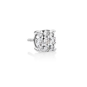 Men's Stud Earring with 0.12 Carat TW of Diamonds in 10ct White Gold