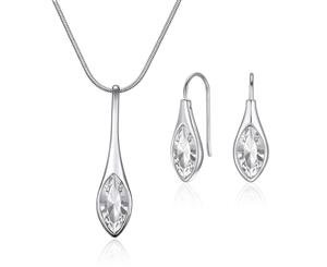 Mestige Amelie Necklace & Earrings Set w/ Swarovski Crystals - Silver