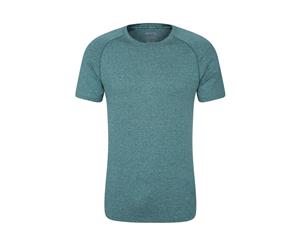 Mountain Warehouse Mens IsoCool Agra Striped Tee w/ Highly Breathable Fabric - Dark Green