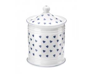 Nina Campbell Blue Hearts Design Bone China Cotton Wool Jar