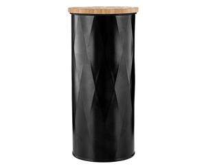 Premier Round Storage Black with Bamboo Lid Large