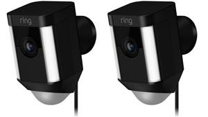 Ring Spotlight Cam Wired Security Camera Bundle - Black