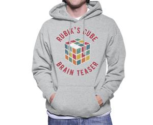 Rubik's Cube Brain Teaser Men's Hooded Sweatshirt - Heather Grey