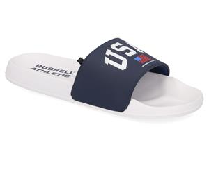Russell Athletic Men's USA Slide Sandal - White/Navy