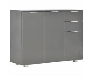Sideboard High Gloss Grey Hallway Kitchen Storage Cabinet Organiser