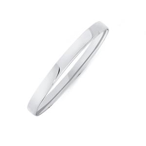 Silver 6mm 65mm Half Round Solid Bangle