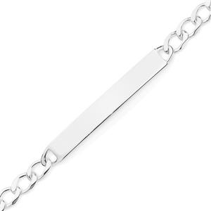 Silver Tween 17cm Open Curb Identity Bracelet