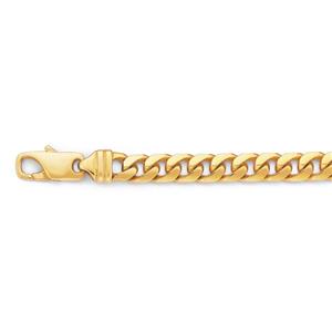 Solid 9ct Gold 20cm Oval Convex Curb Bracelet