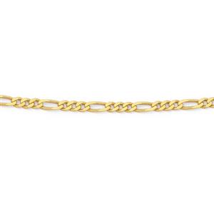 Solid 9ct Gold 60cm Figaro 3+1 Chain