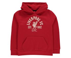 Source Lab Boys LFC OTH Hoodie Hoody Hooded Top Junior - Red Regular Fit Hood