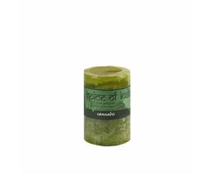 Spice of India 5x7.5cm Pillar Candle - Cannabis - Green