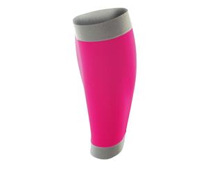 Spiro Adult Unisex Contrast Compression Calf Guards (Pink/Grey) - RW5295
