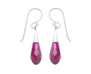 Sterling Silver Ruby Earrings featuring SWAROVSKI Crystals