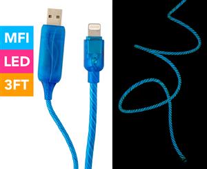 Visible Lightning USB Charging Cable - Blue