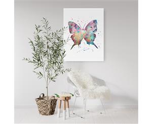 Watercolour Butterfly Nursery Wall Art - White Frame