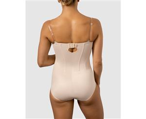 Women's Miraclesuit Shapewear Back Magic Strapless Body briefer - Nude