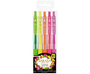 Zebra Sarasa Clip Gel ink Ballpoint pen 0.5mm 5 Neon Colour set