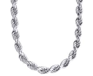 925 Sterling Silver Bling Chain - HOLLOW ROPE 8mm - Silver