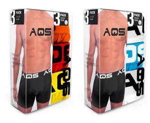 AQS - Men's Boxers Pack of 6 - White Blue White + Red Yellow Orange