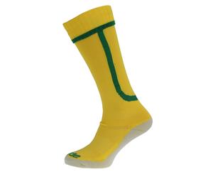 Apto Childrens/Kids Ergo Football Socks (Yellow/Green) - K364
