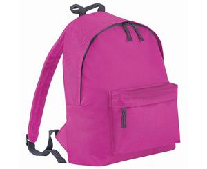 Beechfield Childrens Junior Fashion Backpack Bags / Rucksack / School (Pack Of 2) (Fuchsia/ Graphite Grey) - RW6838