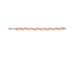 Bevilles 9ct Rose Gold Silver Infused Crystal Infinity Bracelet