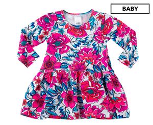 Bonds Baby Girls' Stretchies Long Sleeve Dress - Freestyle Blooms