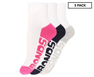 Bonds Women's Size 8-11 Quarter Crew Socks 3-Pack - Assorted (Pack 01)