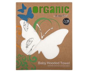 Bubba Blue 80x80cm Feathers Organic Cotton Hooded Towel - Natural