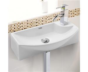 Cefito Bathroom Basin Vanity Ceramic Sink Faucet Above Counter Wall Hung White