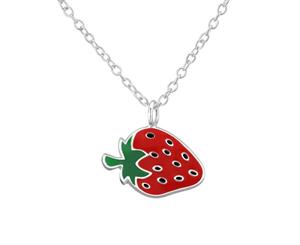 Children's Sterling Silver Strawberry Necklace