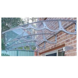 Door Window Triple Module Awning Solid Polycarbonate Clear Canopy with Grey Plastic Frame