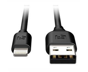 EFM Black 1m Lightning Charge and Sync Cable for iPhone 6/7/8/X Plus iPod/iPad