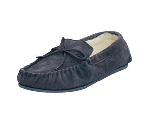 Eastern Counties Leather Unisex Wool-Blend Hard Sole Moccasins (Navy) - EL183