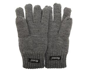 Floso Childrens Unisex Knitted Thermal Thinsulate Gloves (3M 40G) (Grey) - GL236