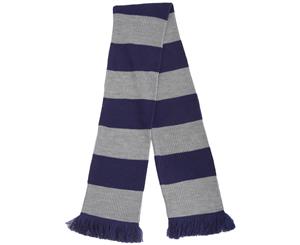 Floso Unisex House Style Knitted Winter Scarf With Fringe (Blue/Silver) - SK270