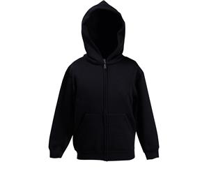 Fruit Of The Loom Kids Unisex Premium 70/30 Hooded Sweatshirt / Hoodie (Black) - RW3164