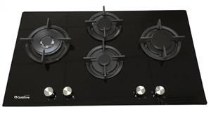 Goldline 900mm 4 Burner Gas Cooktop with Cast Grill - Black