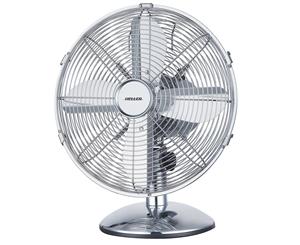 Heller 30cm Desk/Floor Oscillating Fan/Tilt/Air Cooling/Cooler/Metal/Chrome
