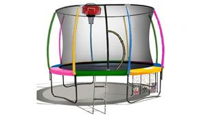 Kahuna 16ft Rainbow Trampoline with Basketball set