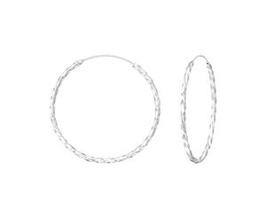 Large Sterling Silver Hoop Twisted Earrings 30 Mm