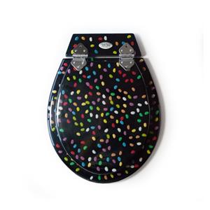 Loo With A View Black Jelly Bean 3 Piece Toilet Seat