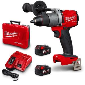 Milwaukee 18V 2 x 5.0Ah Fuel 13mm Hammer Drill/Driver Kit M18FPD2502C