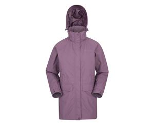 Mountain Warehouse Glacial Womens Long Jacket - Waterproof Fabric - Pale Pink