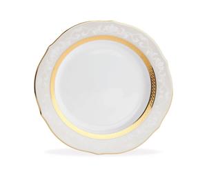 Noritake Hampshire Gold Porcelain Accent Plate 23cm White